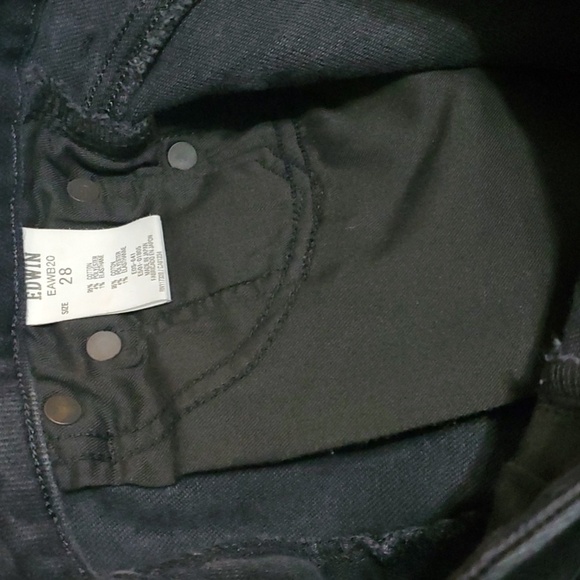 Edwin jeans women's size 6 size 28 black Janet raw cut frayed-hem frayed hem - Picture 13 of 16